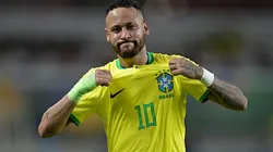 Neymar comemorando gol em partida entre Brasil e Bolívia, no Mangueirão, pelas Eliminatórias para a Copa de 2026. Foto: Pedro Vilela