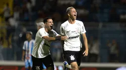 SP - MARILIA - 03/01/2024 - COPA SAO PAULO 2024, CORINTHIANS X JI-PARANA - Kayke do Corinthians comemora seu gol com Higor Farias da sua equipe durante partida contra o Ji-Parana no estadio Abreuzao pelo campeonato Copa Sao Paulo 2024. Foto: Leonardo LIMA/AGIF