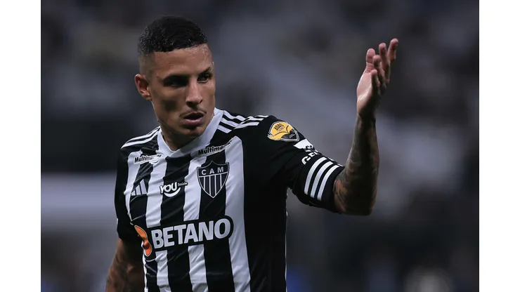 Guilherme Arana jogador do Atletico-MG durante partida contra o Corinthians no estadio Arena Corinthians pelo campeonato Brasileiro A 2024. Foto: Ettore Chiereguini/AGIF
