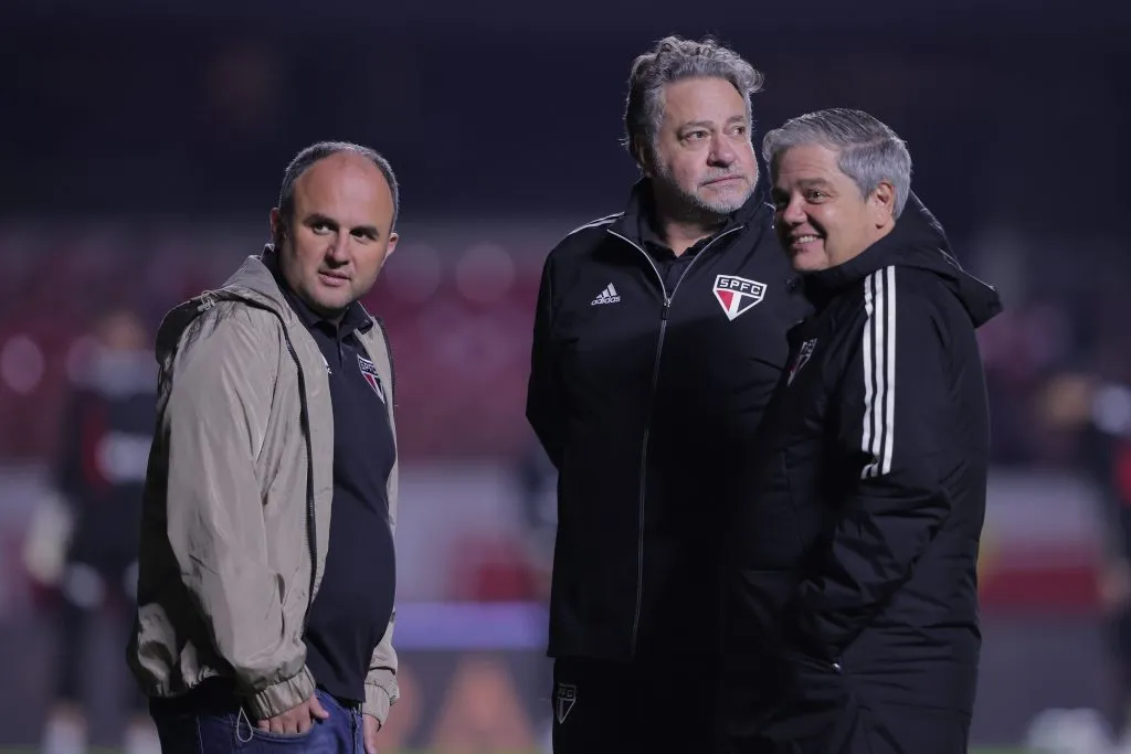 Julio Casares, presidente do Sao Paulo, durante partida contra o Palmeiras, no Morumbi, pela Copa do Brasil 2023. Foto: Ettore Chiereguini / AGIF