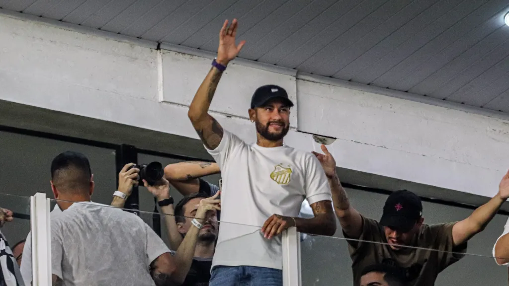 Neymar na Vila Belmiro. Foto: Reinaldo Campos/AGIF