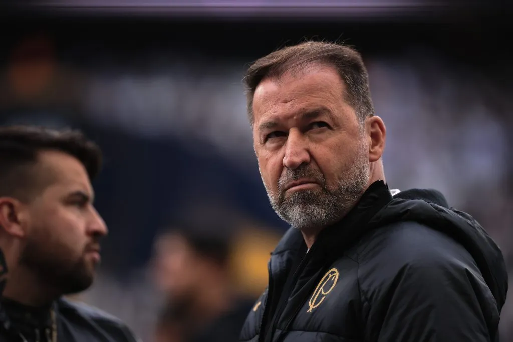 Augusto Melo, presidente do Corinthians, durante partida contra o Flamengo, na Neo Química Arena, pela Copa Do Brasil 2024. Foto: Ettore Chiereguini / AGIF