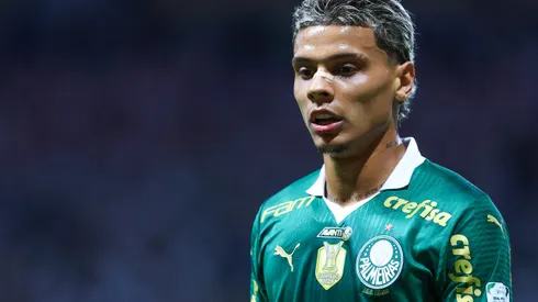 Richard Rios, do Palmeiras, durante partida contra o Gremio no Allianz Parque, pelo Campeonato Brasileiro A 2024. Foto: Marcello Zambrana / AGIF