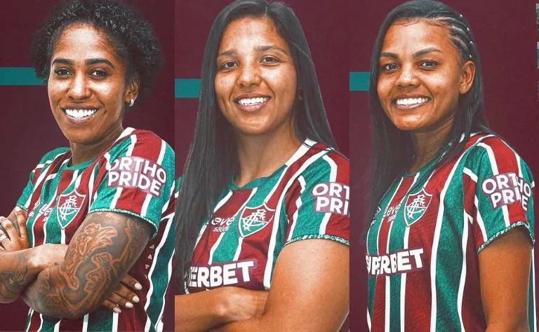 Chu, Isabela Melo e Paloma são os novos reforços de peso para a nova temporada das Guerreiras do Flu. Foto: Divulgação/Fluminense