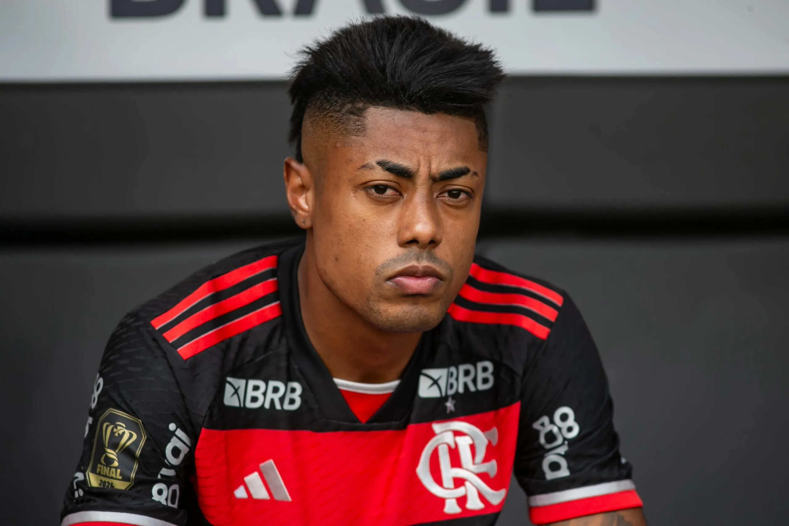 Bruno Henrique jogador do Flamengo durante partida contra o Atletico no estadio Arena MRV pelo campeonato Copa Do Brasil 2024. Foto: Fernando Moreno/AGIF