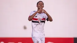 Ryan Francisco pelo São Paulo durante partida válida pela Copinha 2025. Foto: Guilherme Veiga / São Paulo FC