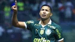 Rony, do Palmeiras comemora seu gol durante partida contra o Bragantino no Allianz Parque pelo Campeonato Brasileiro A 2024. Foto: Marcello Zambrana / AGIF