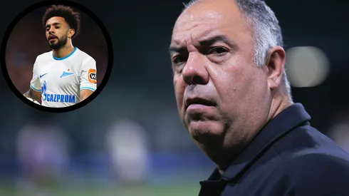 Claudinho 'enrolou' Flamengo em duas tentativas e, nesta 3ª, trocou o Zenit pelo Catar por dinheiro. Marcos Braz não perdoou – Fotos: Clive Rose/Getty Images e Ettore Chiereguini/AGIF