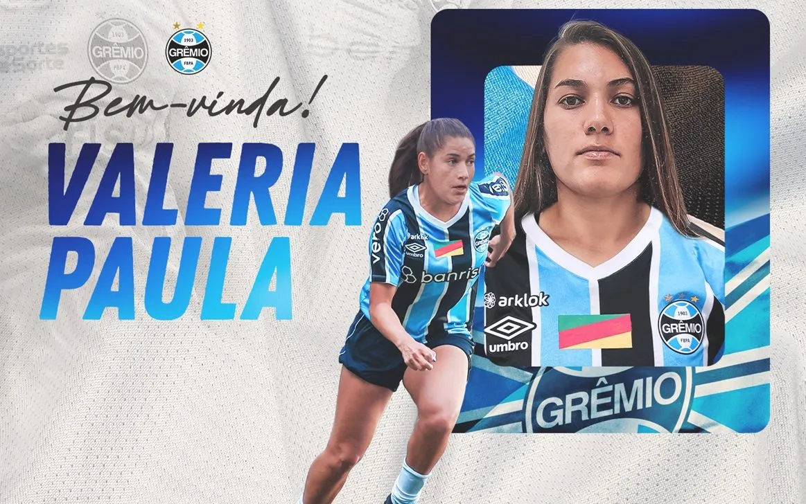 Valéria Paula é a nova joia para meio-campo das Gurias Gremistas. Foto: Divulgação/Grêmio