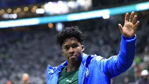 SP - SAO PAULO - 30/05/2024 - COPA LIBERTADORES 2024, PALMEIRAS X SAN LORENZO - Endrick jogador do Palmeiras durante final da partida contra o San Lorenzo no estadio Arena Allianz Parque pelo campeonato Copa Libertadores 2024. Foto: Marcello Zambrana/AGIF