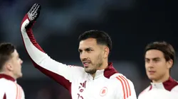 Paredes em ação no aquecimento da Roma