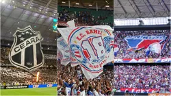 As torcidas do Ceará, Bahia e Fortaleza estão entre as melhores da região. Foto: Lucas Emanuel/Walmir Cirne/Baggio Rodrigues/AGIG