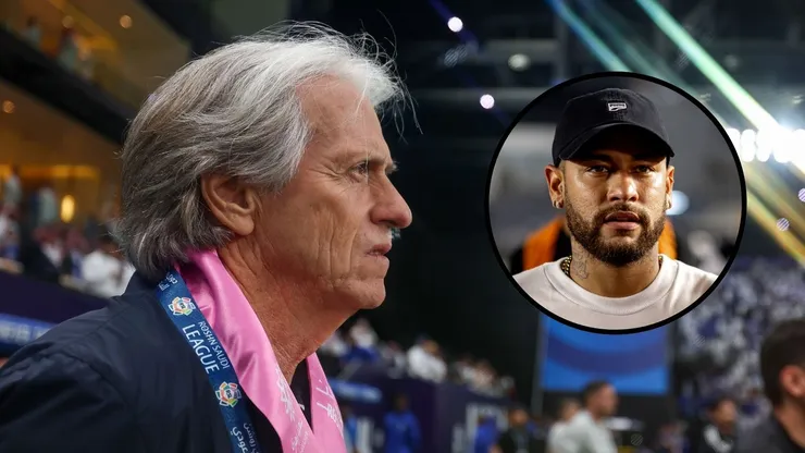 Jorge Jesus e Neymar: técnico e jogador no Al-Hilal - Fotos: Yasser Bakhsh/Getty Images e Leonardo Lima/AGIF