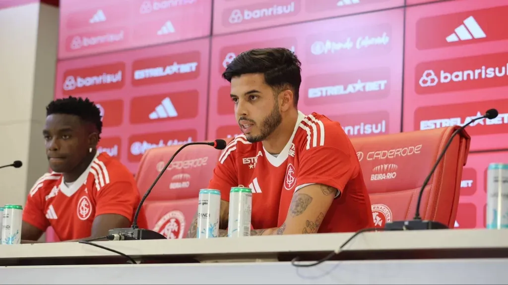 Kaique Rocha e Carbonero são apresentados pelo Inter. Foto: Ricardo Duarte