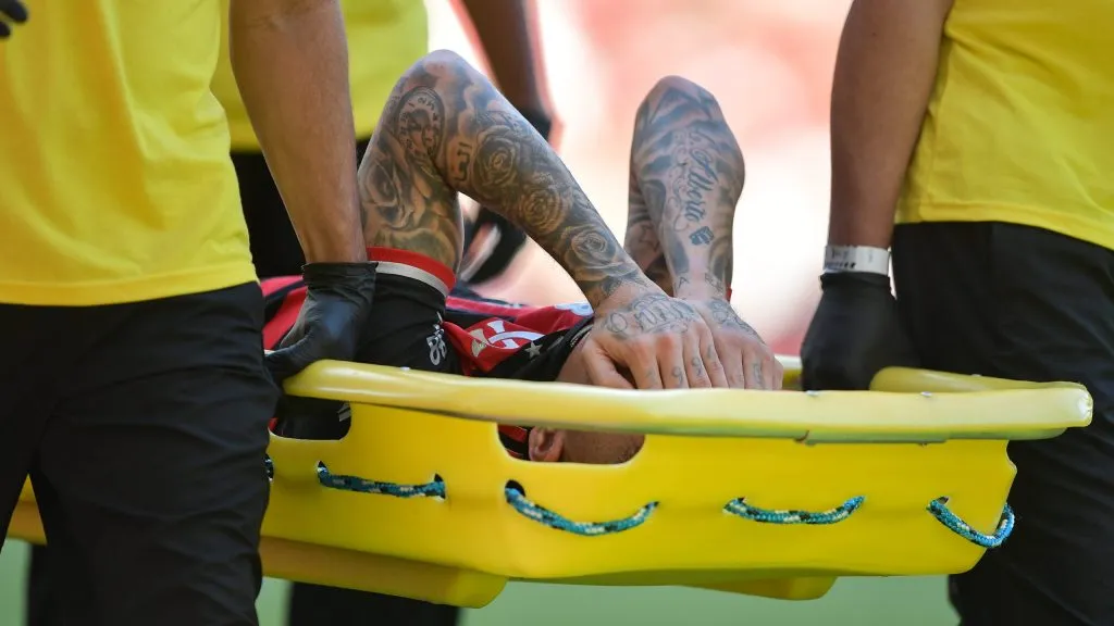 Everton Cebolinha jogador do Flamengo durante partida contra o Palmeiras no estadio Maracana pelo campeonato Brasileiro A 2024. Foto: Thiago Ribeiro/AGIF