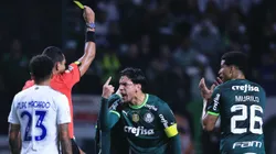 Gustavo Gomez reclamando com a arbitragem do Paulistão. Foto: Ettore Chiereguini / AGIF