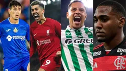 Confira as principais notícias do mercado da bola no futebol brasileiro. FotoxFoto: Firmino e Vitor Roque (Getty Images); Lorran (AGIF); Angileri (Reprodução/Instagram).