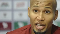 Wellington Silva em entrevista coletiva na época de Fluminense.