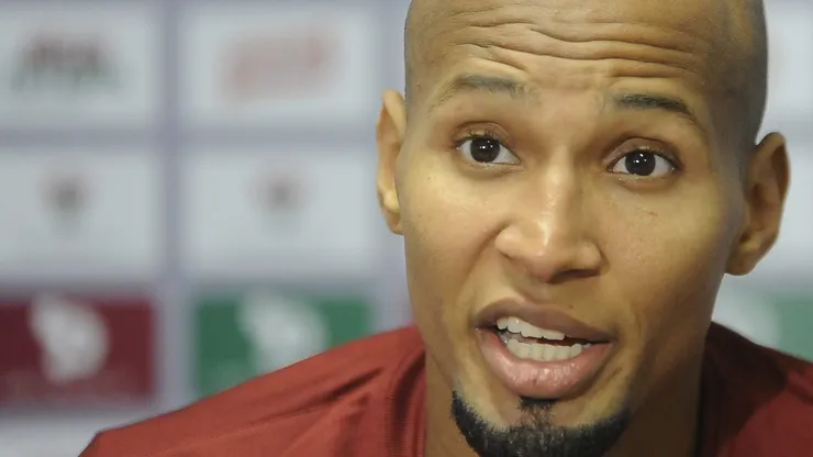 Wellington Silva em entrevista coletiva na época de Fluminense.