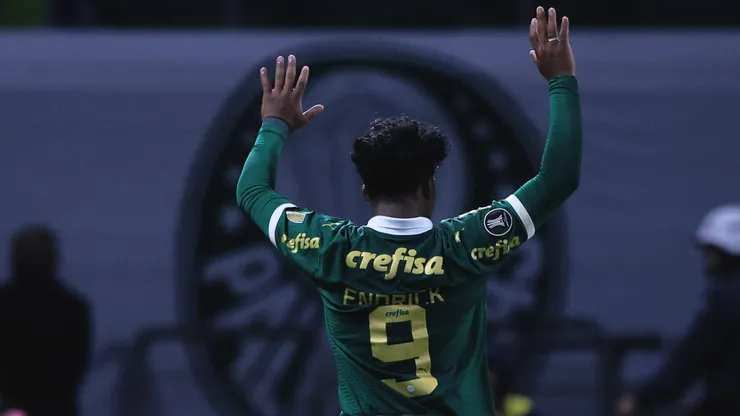 Endrick, ex- Palmeiras, durante partida contra o San Lorenzo no Allianz Parque pela Copa Libertadores 2024. Foto: Ettore Chiereguini / AGIF