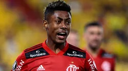 Bruno Henrique durante partida entre Barcelona-EQU e Flamengo, no Estádio Monumental, pela Libertadores 2021. Foto: Franklin Jacome