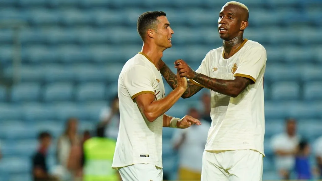 Anderson Talisca e Cristiano Ronaldo pelo Al Nassr. Foto: Gualter Fatia/Getty Images