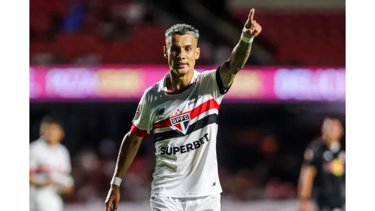 Ferreirinha jogador do Sao Paulo durante partida contra o Bragantino no estadio Morumbi pelo campeonato Paulista 2024. Foto: Reinaldo Campos/AGIF