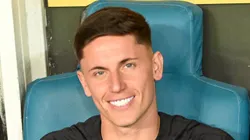 Brian Rodríguez durante jogo do Uruguai contra o Brasil, na Fonte Nova.