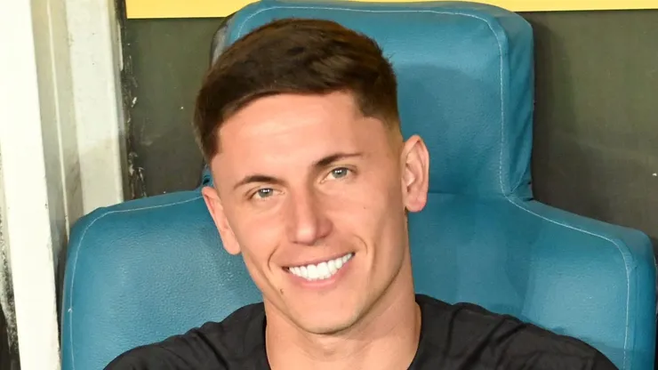 Brian Rodríguez durante jogo do Uruguai contra o Brasil, na Fonte Nova.