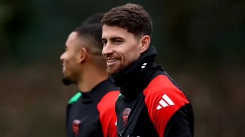 Jorginho durante treinamento pelo Arsenal, em dezembro de 2024. Foto: Harry Murphy