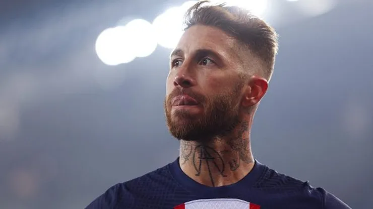 Sergio Ramos durante partida entre PSG e Bayern de Munique, pela UEFA Champions League, em 2023. Foto: Clive Rose