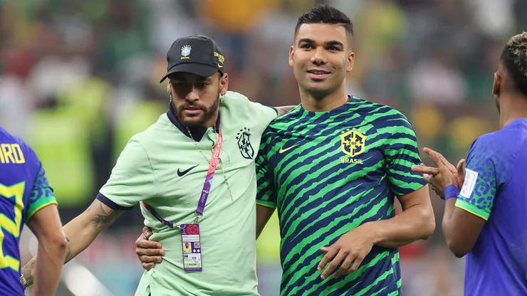 Neymar e Casemiro pela Seleção Brasileira. Foto: Richard Heathcote/Getty Images