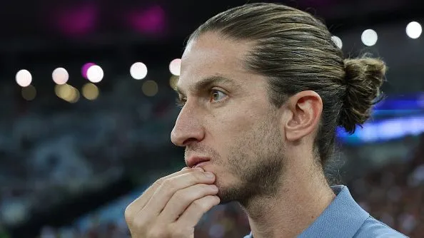 Filipe Luís pensativo. Foto: Wagner Meier/Getty Images