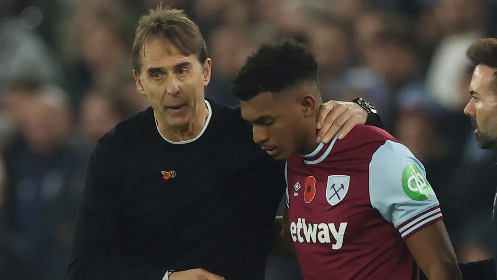 Luís Guilherme recebeu poucas oportunidades no West Ham até aqui - (Photo by Richard Pelham/Getty Images).