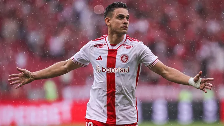 RS - PORTO ALEGRE - 25/01/2025 - GAUCHO 2025, INTERNACIONAL X JUVENTUDE - Borre jogador do Internacional comemora seu gol durante partida contra o Juventude no estadio Beira-Rio pelo campeonato Gaucho 2025. Foto: Maxi Franzoi/AGIF