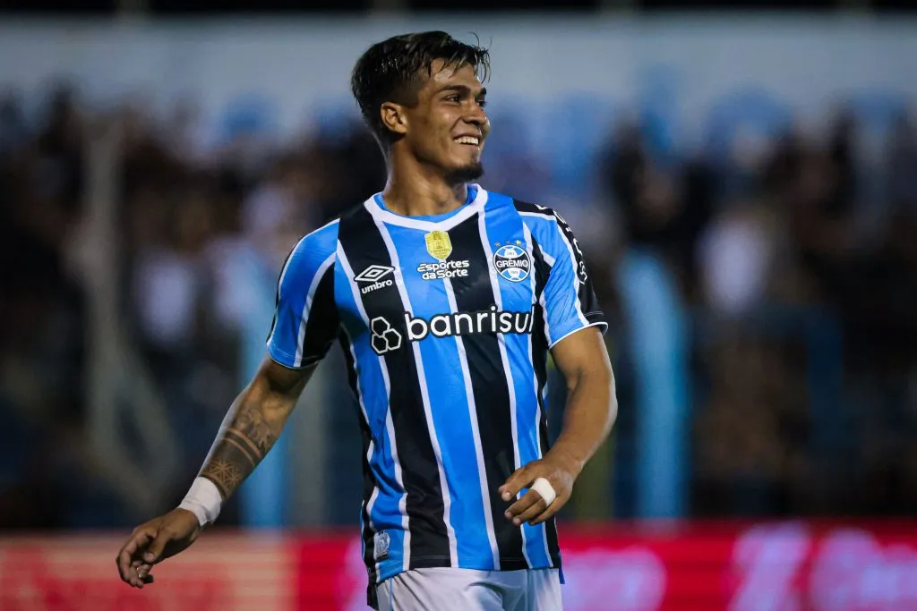 Camisa do Grêmio em vitória contra o Monsoon, pelo Gauchão – Foto: Maxi Franzoi/AGIF