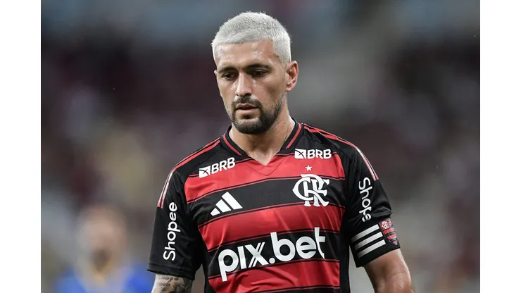 Arrascaeta jogador do Flamengo durante partida contra o Sampaio Correa no estadio Maracana pelo campeonato Carioca 2025. Foto: Thiago Ribeiro/AGIF