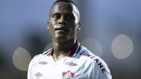 Jhon Arias durante partida entre Madureira e Fluminense, no Estádio Kleber Andrade, pelo Campeonato Carioca 2023.