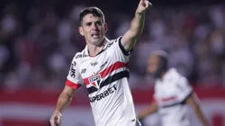 Oscar jogador do São Paulo comemora seu gol durante partida contra o Corinthians no estádio Morumbi pelo campeonato Paulista 2025. Foto: Ettore Chiereguini/AGIF