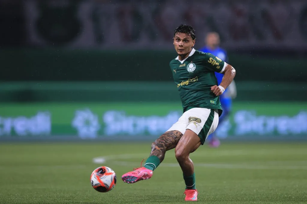 SP – SAO PAULO – 28/01/2025 – PAULISTA 2025, PALMEIRAS X BRAGANTINO – Richard Rios jogador do Palmeiras durante partida contra o Bragantino no estadio Arena Allianz Parque pelo campeonato Paulista 2025. Foto: Ettore Chiereguini/AGIF