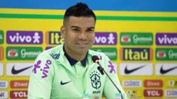 Casemiro, volante da Seleção Brasileira, durante entrevista coletiva. Foto: Fernando Torres/AGIF