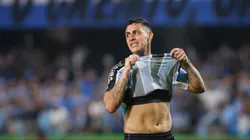 Cristian Pavón, do Grêmio, lamenta durante partida contra o Estudiantes no Couto Pereira pela Copa Libertadores 2024. Foto: Maxi Franzoi / AGIF