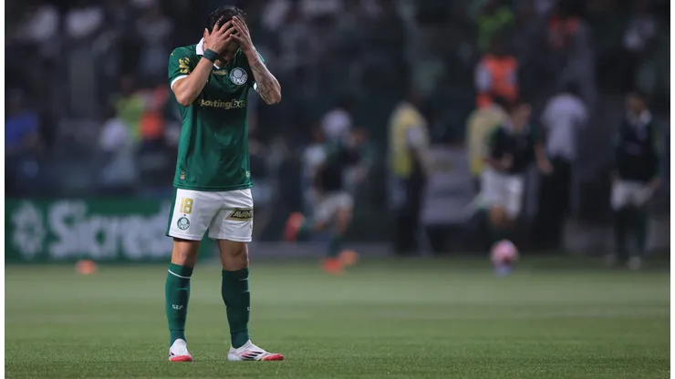 Mauricio, do Palmeiras, durante partida contra o Bragantino no Allianz Parque pelo Campeonato Paulista 2025. Foto: Ettore Chiereguini / AGIF