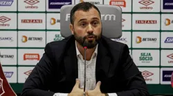 Mário Bittencourt em entrevista coletiva - Foto: Lucas Merçol/Fluminense