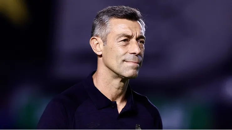 Pedro Caixinha durante partida entre Santos e Palmeiras, na Vila Belmiro, pelo Paulistão.