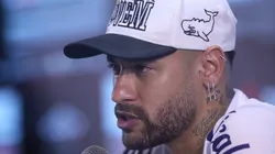 SP - SANTOS - 31/01/2025 - SANTOS, APRESENTACAO NEYMAR - Neymar durante sua apresentacao oficial como jogador do Santos em coletiva de imprensa realizada no Vila Belmiro. Foto: Reinaldo Campos/AGIF