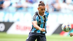 Braithwaite marcou um dos gols do Grêmio na partida. Foto: Lucas Uebel/Grêmio FBPA