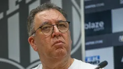 SP - SANTOS - 17/11/2024 - BRASILEIRO B 2024, SANTOS X CRB - Marcelo Teixeira presidente do Santos durante coletiva apos partida contra o CRB no estadio Vila Belmiro pelo campeonato Brasileiro B 2024.