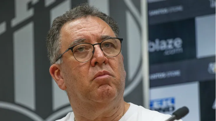 SP - SANTOS - 17/11/2024 - BRASILEIRO B 2024, SANTOS X CRB - Marcelo Teixeira presidente do Santos durante coletiva apos partida contra o CRB no estadio Vila Belmiro pelo campeonato Brasileiro B 2024.