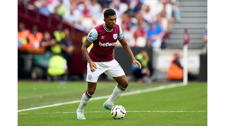 Luís Guilherme atuando no London Stadium. Foto: Angel Martinez/Getty Images
